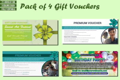 Pack of 4 Gift Vouchers