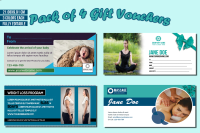 Pack of 4 Gift Vouchers