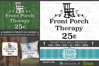 Front Porch Therapy SVG File - Funny Country Sign Svg File - 732