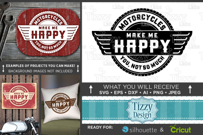 Motorcycles make Me Happy You Not So Much SVG File - Motorcycle 738