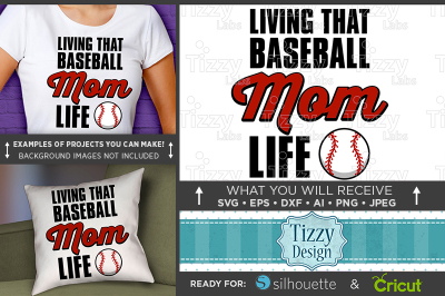 Living that Baseball Mom Life SVG - Baseball Mom Life SVG - 3002