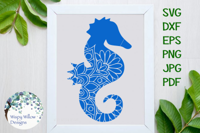 Seahorse Sea Horse Mandala SVG/DXF/EPS/PNG/JPG/PDF