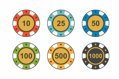Casino Chips. top view