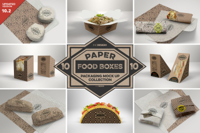 VOL 10: Paper Food Box Packaging Mockup Collection