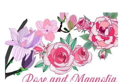 Roses and Magnolia