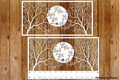 Moon and Trees SVG files for Silhouette Cameo and Cricut.