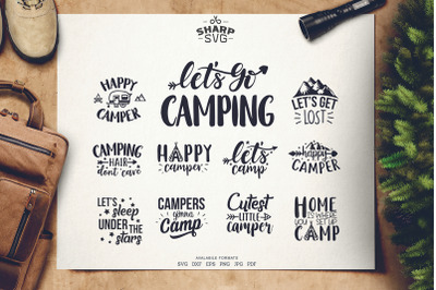 Camper SVG - Happy Camper SVG - Camping SVG - Camping Bundle - Camping