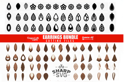 Tear Drop SVG - Pendant SVG - Earrings Bundle - Leather Earring - Jewe
