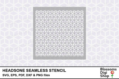 3D Cube Pattern Seamless Stencil SVG&2C; EPS. PDF&2C; DXF and PNG files