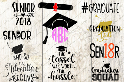 2018 graduation svg bundle, graduation clip art, graduation cap
