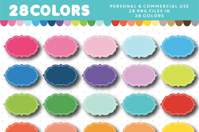 Oval frame clipart, Label clipart, Border clipart, CL-1157