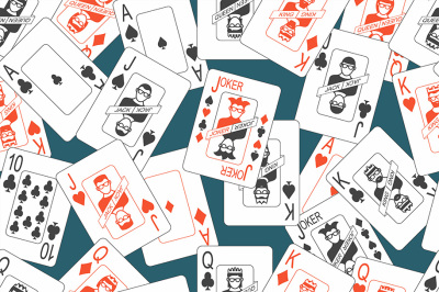 Seamless pattern with playing cards