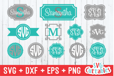 Monogram frames svg cut files