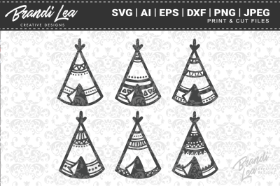 Hand Drawn Teepees SVG Cut Files
