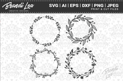 Hand Drawn Wreaths SVG Cut Files