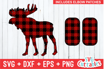 Plaid Moose with elbow patches