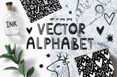 Scandinavian style. vector alphabet