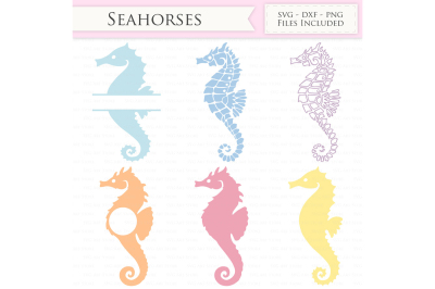 Seahorse SVG Files - Nautical Sea Horse Monogram 