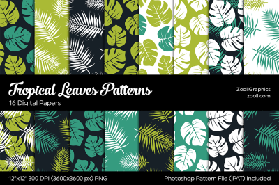 Tropical Leaves Digital Papers