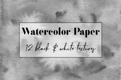 Black & White Watercolor Textures