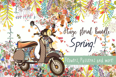 It's spring! Vector and PNG clipart set
