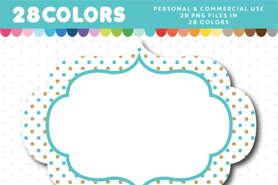 Frame with small polka dots clipart, CL-1763