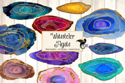 Watercolor Agate Slices