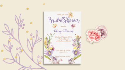 Floral Bridal Shower Card template