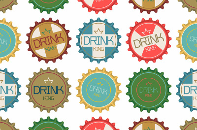 Seamless pattern of Bottle caps