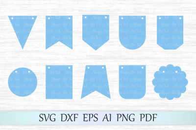 Bunting banners SVG, DXF, EPS, AI, PDG, PNG
