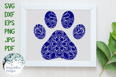 Animal Pet Paw Print Mandala SVG&2F;DXF&2F;EPS&2F;PNG&2F;JPG&2F;PDF