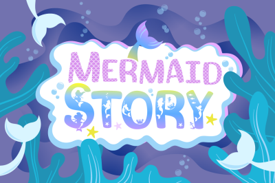 The Mermaid Story Font Duo + Extras