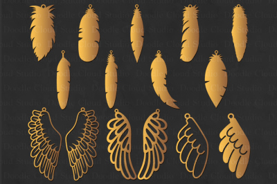  Feather Earring SVG&2C; Wing Earring SVG&2C;Tear Drop svg&2C; Pendant svg .