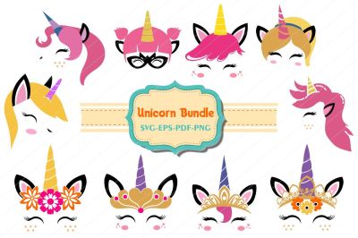 Download Free Download Unicorn Bundle Unicorn Svg Unicorn Face Cut Files SVG DXF Cut File