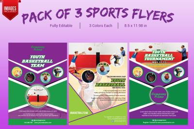 Pack of 3 Sports Flyer Templates