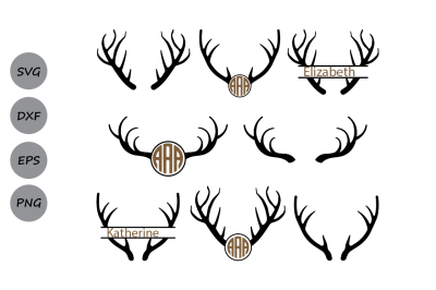 Antlers Svg&2C; Antlers Monogram Svg&2C; Deer Antler Svg&2C; Antler Svg