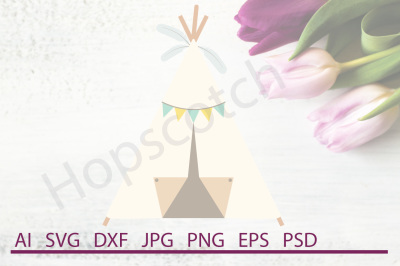 Teepee SVG, Teepee DXF, Cuttable File