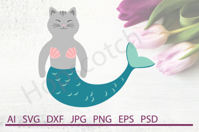 Mermaid SVG&2C; Mermaid DXF&2C; Cuttable File