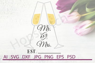 Champagne SVG, Champagne DXF, Cuttable File