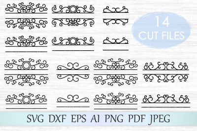 Mailbox monograms, Split frames SVG, DXF, EPS, AI, PNG, PDF, JPEG