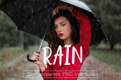 Rain photographic overlays
