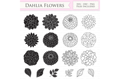 Dahlia Flowers SVG Files - Peony Flowers Cut Files