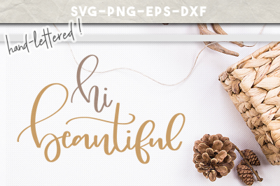 hi beautiful svg file, gift for couple svg, digital lettering