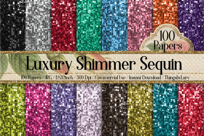 100 Luxury Shimmering Sequin Papers