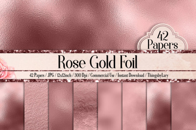 42 Rose Gold Foil Texture Papers