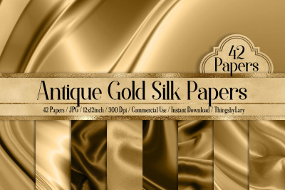 42 Antique Gold Luxury Silk Satin Cloth Papers