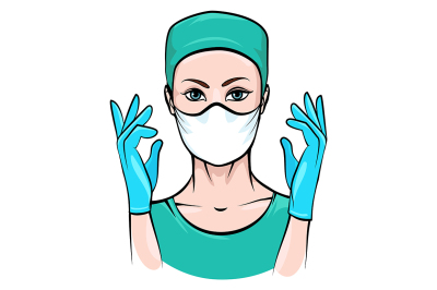 Female surgeon illustration