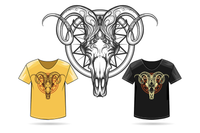 Ram Skull Print Design