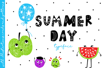 Summer Day Typeface with Clipart!
