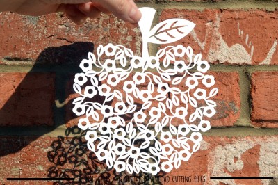 Apple Paper Cut SVG / DXF / EPS Files